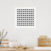Poster conversation de motif noir (Cuisine)
