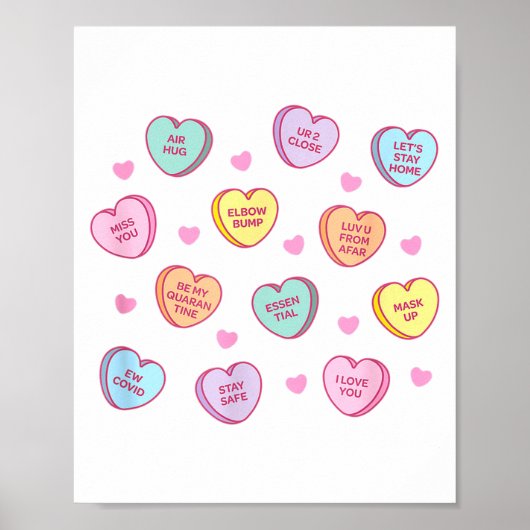 Poster Conversation drôle de Saint-Valentin sur les bonbo (Devant)