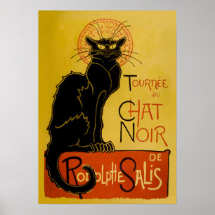 Poster Conversation Noir, Chat noir, discothèque français