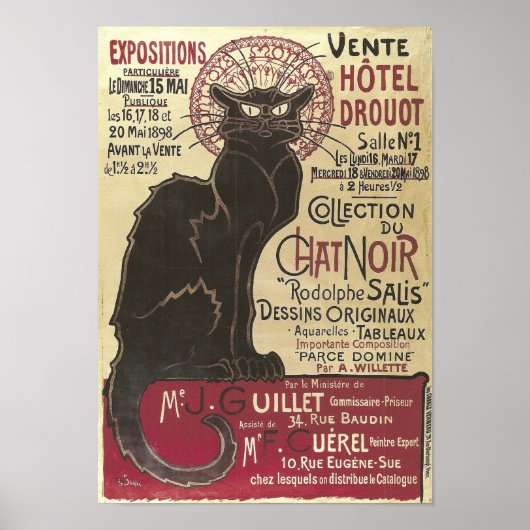 Poster Conversation vintage Noir, Vente Hôtel Drouot Stei (Devant)