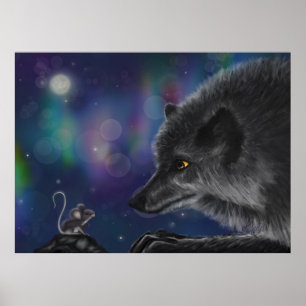 Poster Conversation Whimsical : Loup et souris