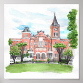 Poster Converse Wilson Hall Aquarelle Imprimer (Devant)