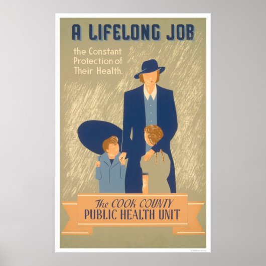 Poster Cook County Public Health 1938 WPA (Devant)