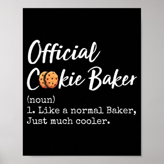 Poster Cookie Baker Definition Funny Christmas Baking  (Devant)