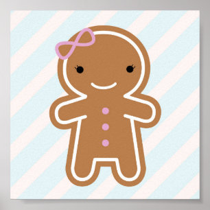 Poster Cookie Cute Kawaii Gingerbread Girl