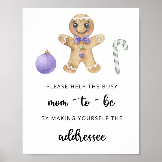 Poster Cookie de Noël - Aidez la future maman occupée  (Devant)