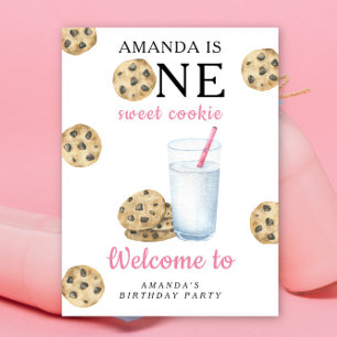 Poster Cookie et Lait 1er anniversaire