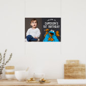 Poster Cookie Monster 1er anniversaire Bienvenue (Cuisine)
