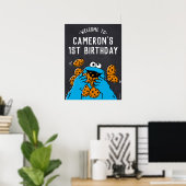 Poster Cookie Monster 1er anniversaire Bienvenue (Bureau à domicile)