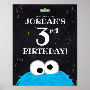 Poster Cookie Monster   Accueil pour le 3e anniversaire