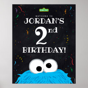 Poster Cookie Monster Bienvenue pour le 2ème anniversai