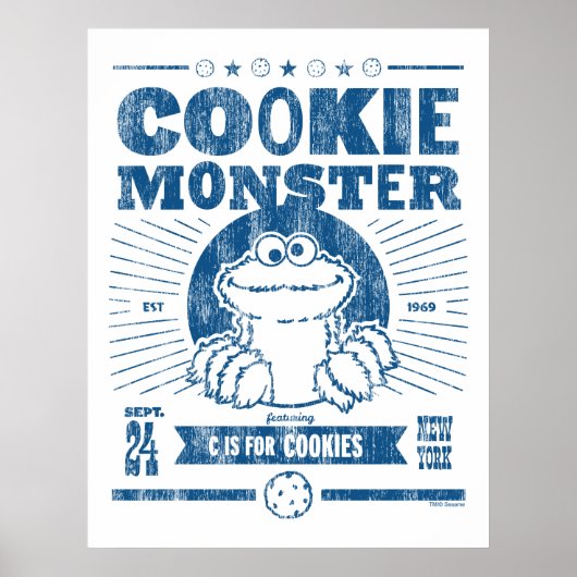Poster Cookie Monster - C est pour Cookies (Devant)