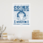 Poster Cookie Monster - C est pour Cookies (Cuisine)