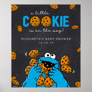 Poster Cookie Monster Chalkboard Baby shower Bienvenue