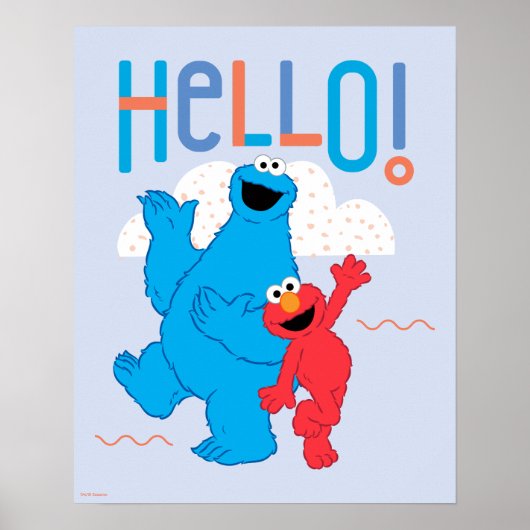 Poster Cookie Monster et Elmo Bonjour ! (Devant)