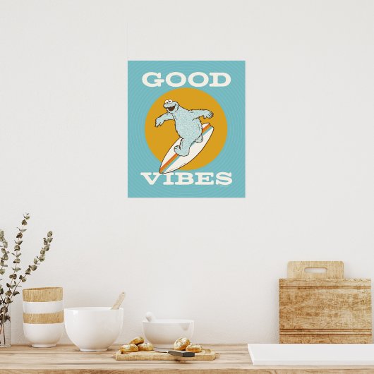 Poster Cookie Monster Good Vibes (Cuisine)