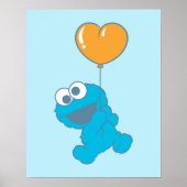 Poster Cookie Monster Heart Balloon (Devant)