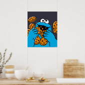 Poster Cookie Monster mangeant tous les cookies (Cuisine)