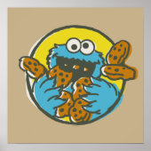 Poster Cookie Monster Retro (Devant)