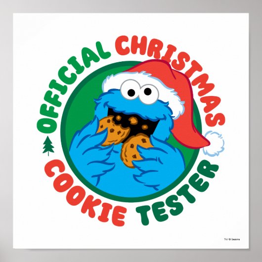 Poster Cookie Monster | Tester officiel de biscuits de No (Devant)