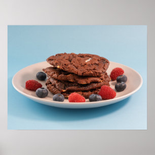 Poster Cookies aux pépites de chocolat avec des baies Pho
