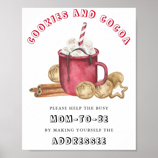 Poster Cookies et cacao - Aidez les Maman-to-be occupées (Devant)