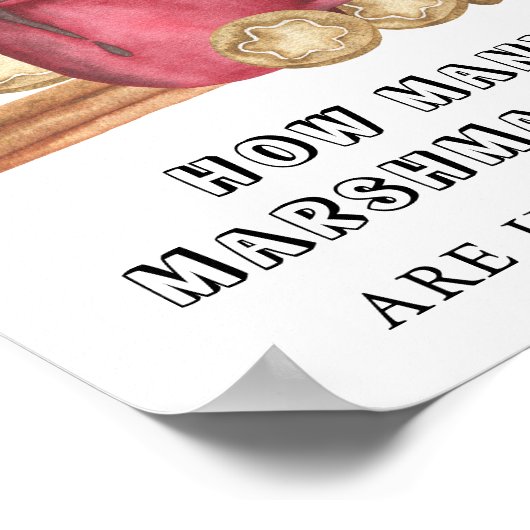 Poster Cookies et cacao Devinez combien de MARSHMALLOWS (Coin)