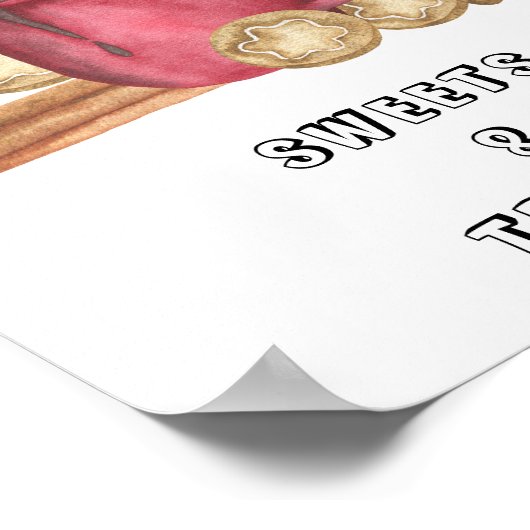 Poster Cookies et cacao - Sucres et friandises baby showe (Coin)