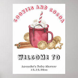 Poster Cookies et guimauves de cacao Baby shower