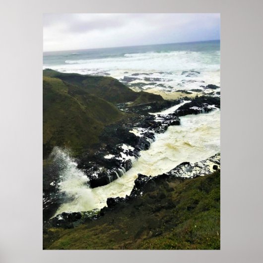 Poster Cook's Chasm, Cape Perpetua, Côte de l'Oregon (Devant)