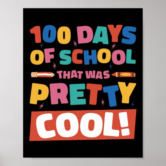Poster Cool 100 Jours D'École 100E Jour Étudiants Garçons (Devant)