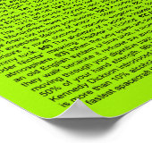 Poster Cool 101 Ce Que Vous Ne Saviez Pas (Lime Neon) (Coin)