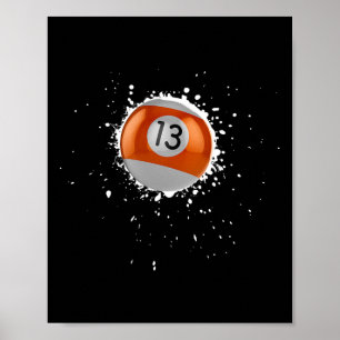 Poster Cool 13 balles Treize billard billard peinture pla