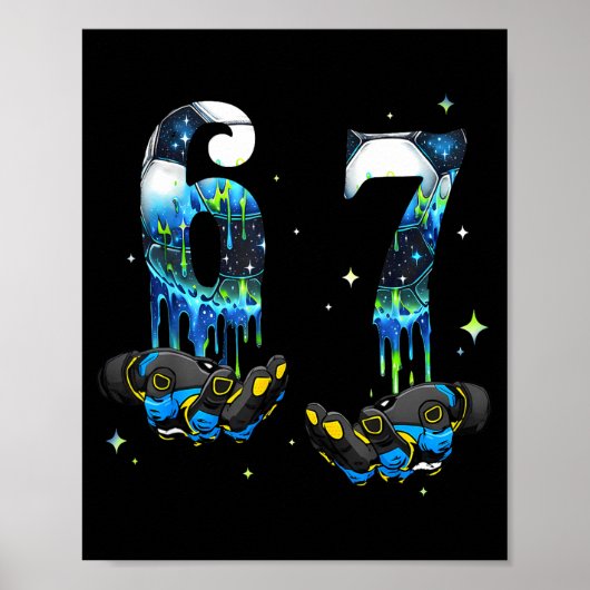 Poster Cool 67 Six Seven Meme Soccer Football Drip Boys K (Devant)