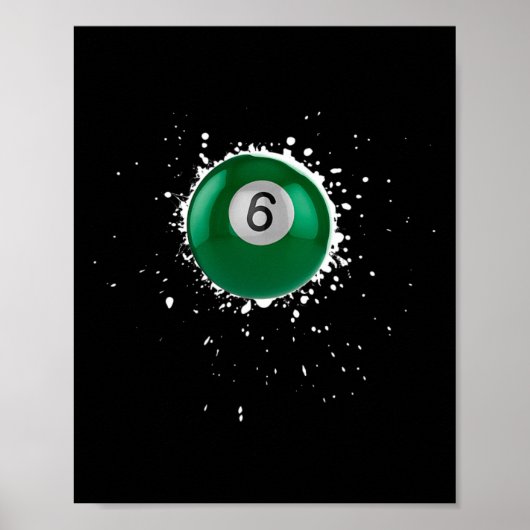 Poster Cool 6 balles Billard de six billard de billard de (Devant)