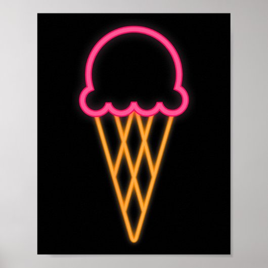Poster Cool 80s 80 Crème glacée Costume à thème Rétro P (Devant)