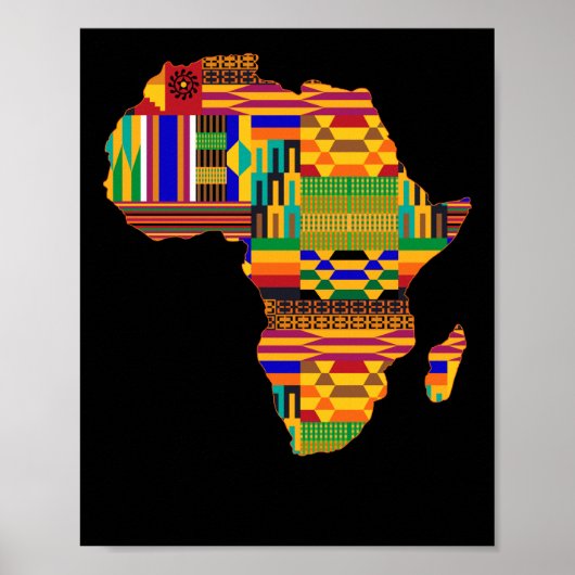 Poster Cool Africa Map Kente Cloth For Wo African Lover (Devant)