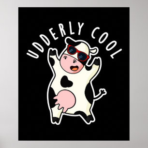 Poster Cool âgé Funny Cow Pun Dark BG
