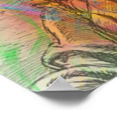 Poster Cool antique native amérindienne couleur clipart (Coin)