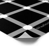 Poster Cool Art moderne d'illusion d'optique noir et blan (Coin)