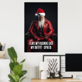 Poster Cool Badass Père Noël - Eggnog Spiked (Bureau à domicile)