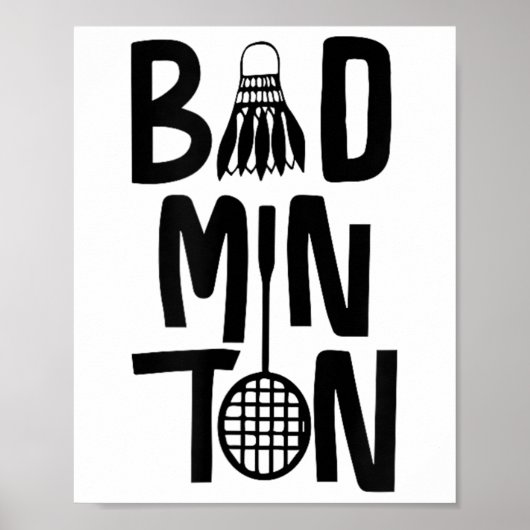 Poster Cool Badminton Minimal Art, Badminton Shuttle &amp (Devant)