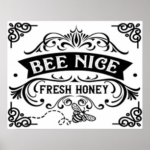 Poster Cool Be Nice Tee, Jouez sur Word Fresh Honey Farm