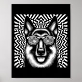 Poster Cool berger allemand chien d'oeuvre style d'art No (Devant)