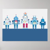 Poster cool Blue and Red Robots (Devant)