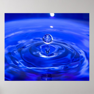 Poster Cool Blue Water Droplet