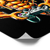 Poster Cool Bodybuilding Gamer Pizza Présente (Coin)