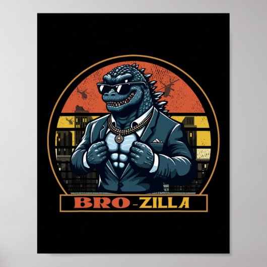 Poster Cool Bro Brozilla Strong Brother Saurus Famille Ma (Devant)