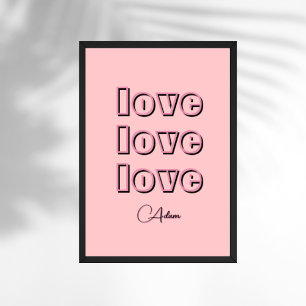 Poster Cool Candy Rose Clean 3 x Amour Rose Pastel