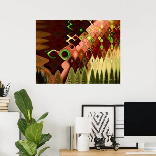 Poster Cool Cascade Art Abstrait Fractal (Bureau à domicile)